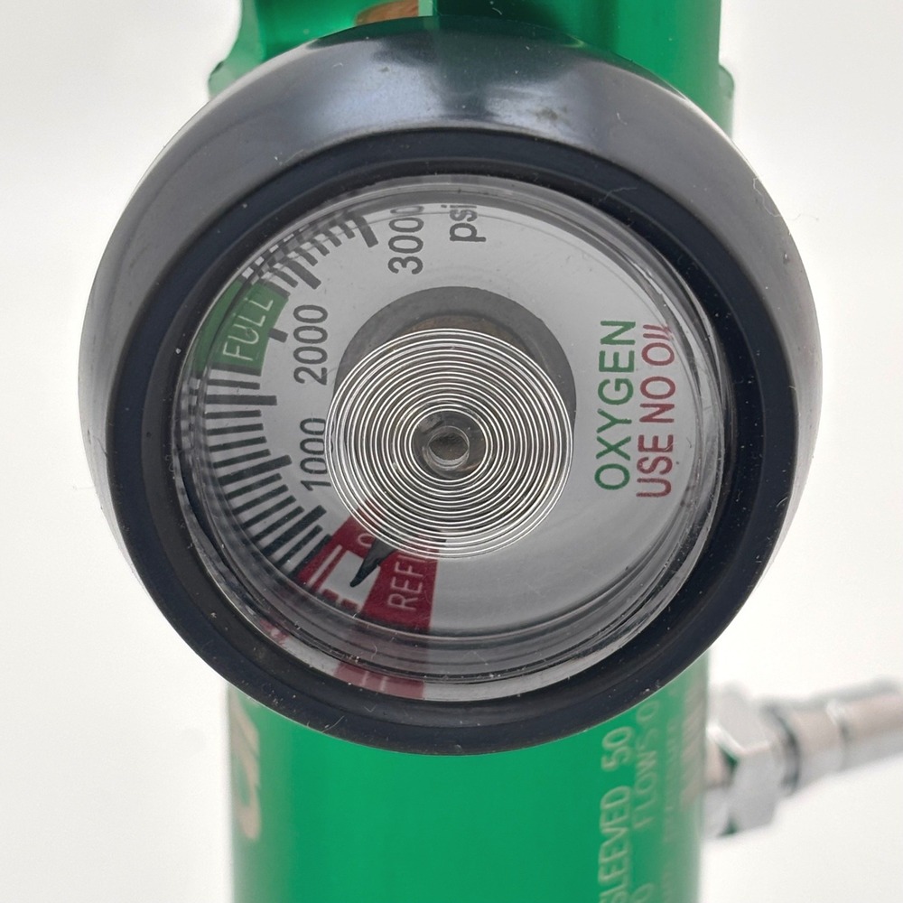 Drive Medical 18302GN Oxygen Regulator CGA 870 Green Aluminum 0-15 LPM PSI Gauge - Picture 5 of 5